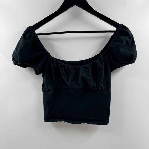 Hollister Tops - Hollister Black Puff Sleeve Short Sleeve Top Size Medium